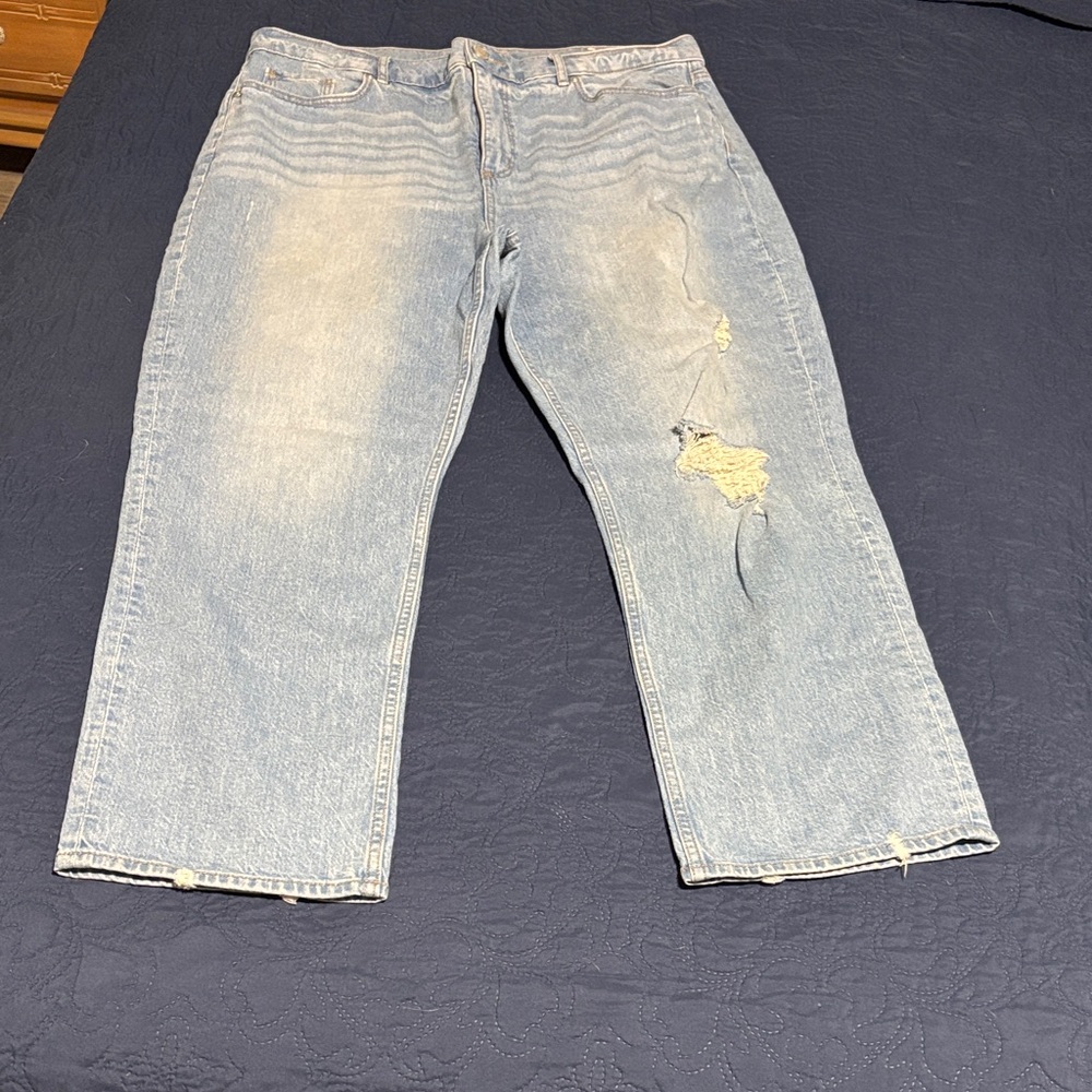 Loft High Waist Straight Cropped Jeans